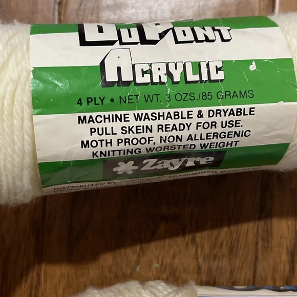 Zayre and Green Oak 100% Acrylic Yarn Off-White Fishermen 4-Ply 6 Oz Lot Of 2 - Picture 7 of 11